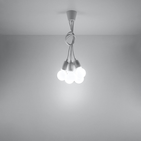 DIEGO LED-Pendelleuchte 5xE27 Ausleger Weiß SOLLUX