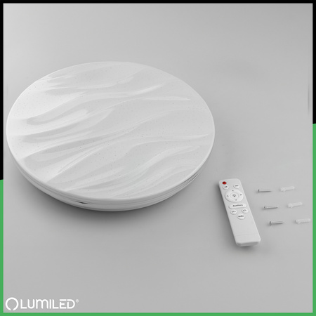 Plafond LED-Anbauleuchte VIRTUS2 48W IP44 CCT Weiß Rund 38cm + LUMILED PILOT