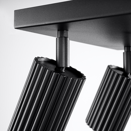 Tuba Spot Reflektor Deckenleuchte 4x GU10 Schwarz Carbon Deep Space SL.1583 Sollux