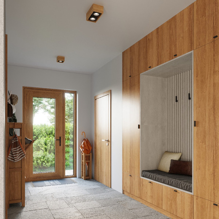 Anbauleuchte QUATRO GU10 Halogen Holzwürfel SOLLUX