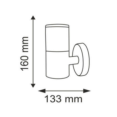 LED-Gartenwandleuchte 3,6W 6500K Kollum GOLDLUX (Polux) gerader Stahl