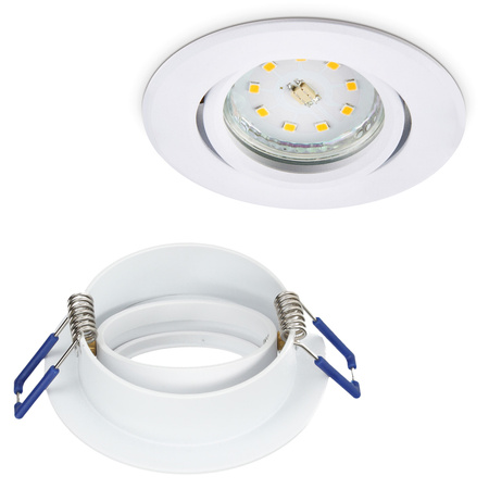 Halogen-Einbauleuchte GU10 MR16 OH29 rund beweglich mattweiß Kobi