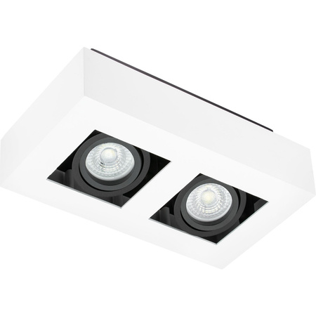 Anbauleuchte HALOGEN Beweglich 2x GU10 Rechteckig Weiß 85mm NEMO
