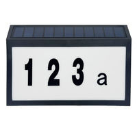 Solar LED Fassade Beleuchtete Hausnummer Wandlampe 6000K IP44