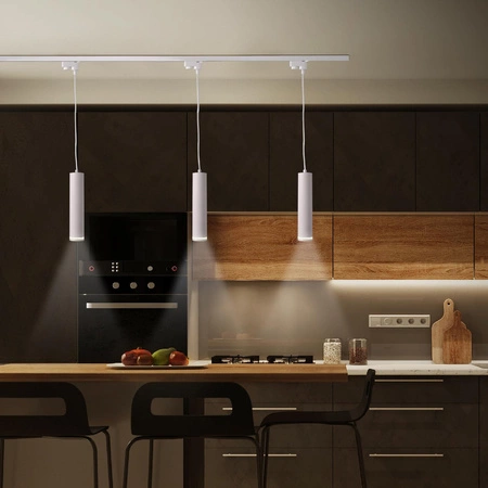 Stromschienen-Kit 1-Phasen-Schiene + 3x GU10 Reflektor Weiß PARIS Sanico Goldlux