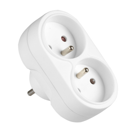 Elektrischer Netzverteiler Double 2x 2P+0 Dieb 2 Steckdosen mit Erde VAYOX