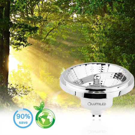 LED Lampen GU10, Glühbirne ES111 15W = 100W 1521lm 24° 3000K warm Silber LUMILED