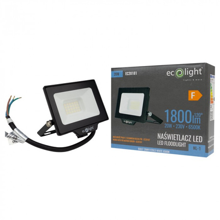LED-Flutlicht Reflektor 20W 1800lm 6500K Kalt IP65 NL-1 Ecolight