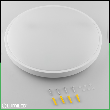 LED-Deckenleuchte Aufbaumontage 36W 4000K CELIS Rund IP44 Weiß Ring ALS LUMILED