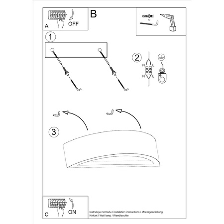 LED-Wandleuchte ATENA E27 Wandleuchte Halbkreisförmig Beton SOLLUX