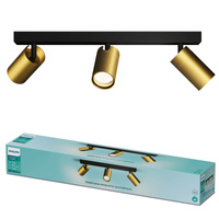 Reflektor-Deckenleuchte 3x GU10 IP44 Kupfer-Schwarz Kosipo Philips