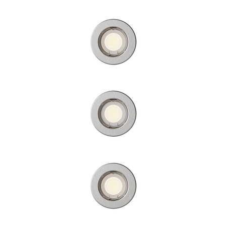 3x LED GU10 Unterputzmontage Aluminium Rund Nickel Peridot Philips