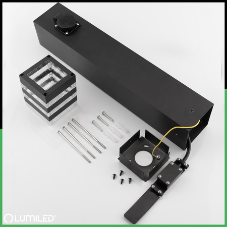 Gartenleuchte E27, Außenstehleuchte Pollerleuchte mit Steckdose 80cm TAXUS 2 LUMILED