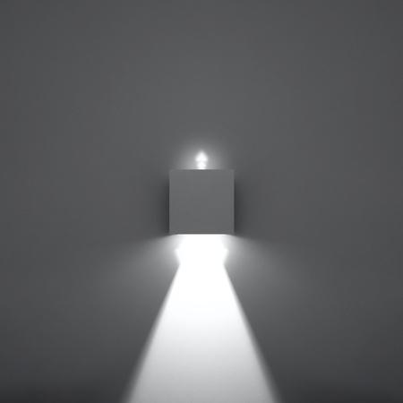 Außenanbauleuchte LUCA LED 6W 3000K IP54 Wandleuchte oben/unten Würfel weiß SOLLUX