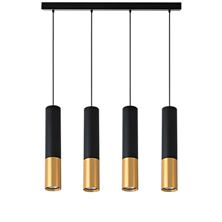 KEON 4xGU10 Verstellbare Pendelleuchte für die Decke Schwarz und Gold MASTERLED