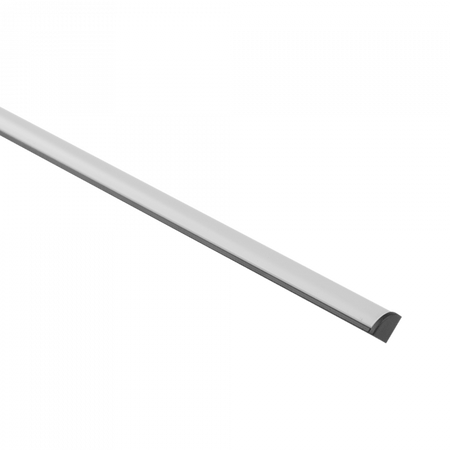 Aluminium-Eckprofil LED-Anbau Schwarz 2m mit mattierter Abdeckung für LED-Streifen + Endkappen RW Ecolight Serie