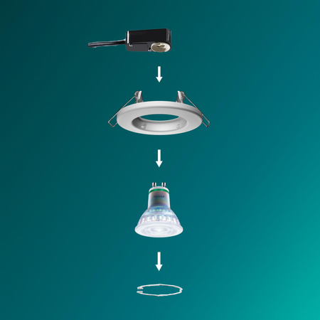 5x LED GU10 Unterputzmontage Fest Aluminium Rund Weiß Peridot Philips