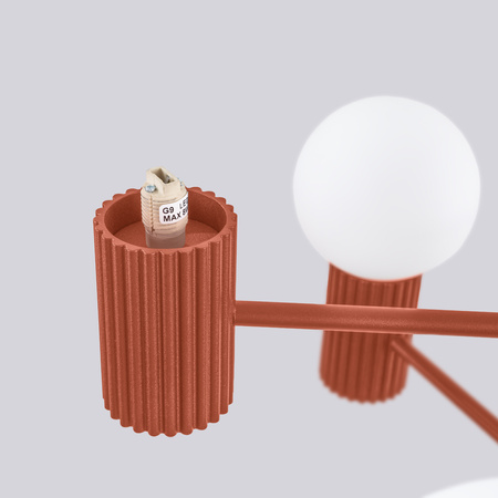 Kronleuchter Pendelleuchte 6x G9 Aluminium Ocker Rot Halo French Sky SL.1833 Sollux