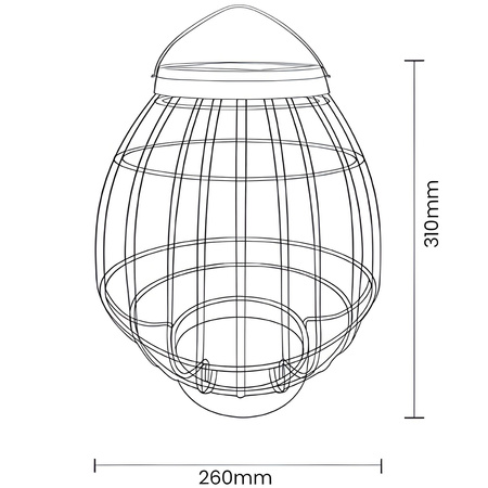 LED-Solarlampe für den Außenbereich Garten stehend Hängelaterne 3000K IP44 30,5 cm Dämmerungssensor
