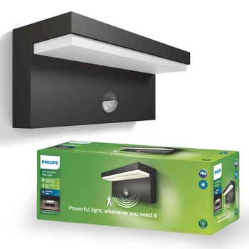 Gartenlampe LED Wandleuchte BUSTAN IR myGarden 2x4,5W 2700K IP44 mit Bewegungssensor Anthrazit PHILIPS