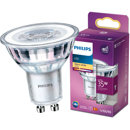 GU10 LED Leuchtmittel 3,5W = 35W 255lm 2700K Warm 36° Strahler PHILIPS