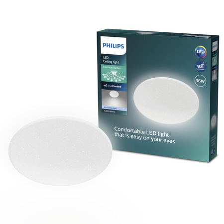 LED Plafond Deckenlampe 36W 3800lm 4000K Neutral Star Effekt Moire CL200 Philips
