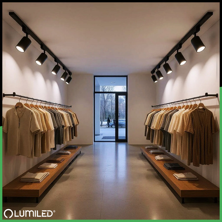 1m Stromschiene + 2x Schieneinstrahler GU10 Schwarz RITI LUMILED