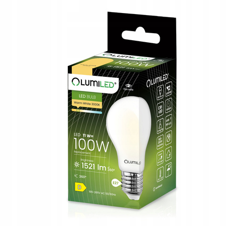 LED Lampen E27, Glühbirne A60 11W = 100W 1521lm 360° 3000K warm Mich Glühfaden LUMILED
