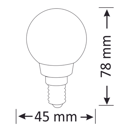 E14 P45 LED Leuchtmittel 4W = 35W 400lm 3000K Warm 360° GOLDLUX Filament (Polux)
