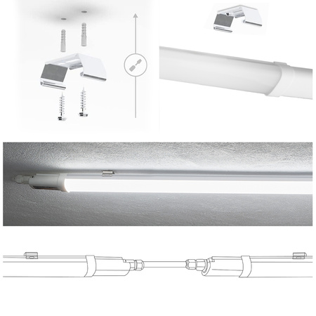 Wasserdichte LED Werkstattleuchte 120cm Garagenleuchte 36W 4000K Wasserdicht RAY LUMILED