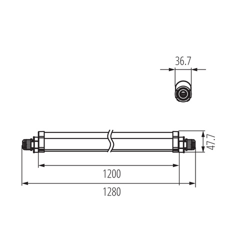 LED 40W 120cm 4800lm 4000K Neutral 145° IP65 Anbauleuchte weiß TP KANLUX