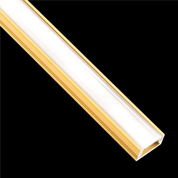 Aluminiumprofil MINI für LED-Streifen mit Milchglasabdeckung, 2m Gold LUMILED