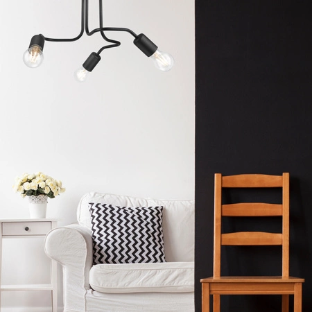 CHARLIE Deckenleuchte 3xE27 Schwarz LM-3.120 Lamkur