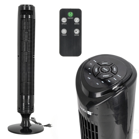 Säulenventilator Röhrenluftumwälzer Stehventilator Schwarz 45W Lisse 2 Windstar Kobi