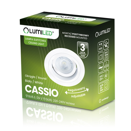 Einbaustrahler GU10, MR16 Einbauspot HALOGEN Runde beweglich Weiß CASSIO LUMILED