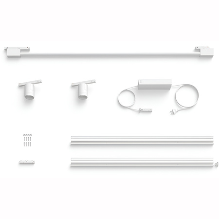 Perifo Lighting Rail Kit 2m + 2x Reflektor + LED Licht 39.9W CCT RGB Philips HUE Bluetooth Weiß