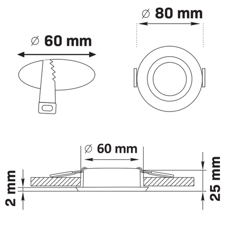 Strahler-Einbauleuchte GU10 Schwarz FEBE Sanico Goldlux