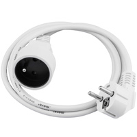 Stromverlängerungskabel Steckdose mit Erdung 1,5 m 3 x 1mm 13 A weiß ECOLIGHT