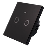 Wi-Fi LED TOUCH Glasschalter schwarz doppelt