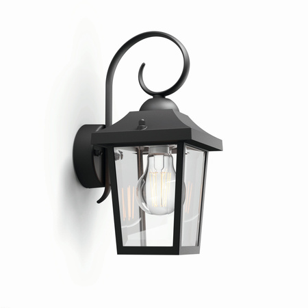 Gartenleuchte LED Wandleuchte BUZZARD myGarden E27 IP44 Downward Lantern Schwarz PHILIPS