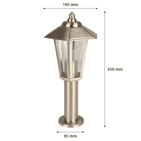 LED-Gartenleuchte für den Außenbereich JUPITER E27 Mast 45 cm Gold Satin Volteno