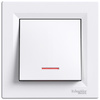 Einpoliger Schalter mit Hintergrundbeleuchtung und Rahmen. SCHNEIDER ASFORA Unterputz