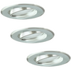 3x SUN OLAL Deckeneinbauleuchte silber glänzendes Aluminium GOLDLUX (Polux) + LED GU10 3,5W