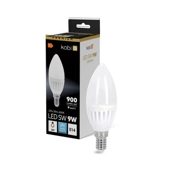 LED-Lampe E14 Kerze 9W 900lm 6000K Kalt 200° Premium Kobi