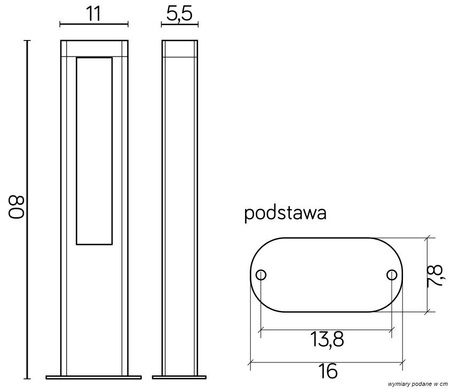 Außenstehende Gartenleuchte LED Evo GL15403 20W 1200lm 4000K Neutral 80cm Su-Ma