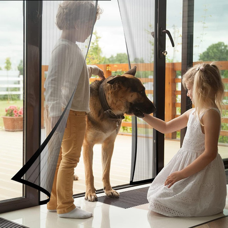 Magnetischer Türvorhang Moskitonetz 80/90/100 x 210/220cm schwarz