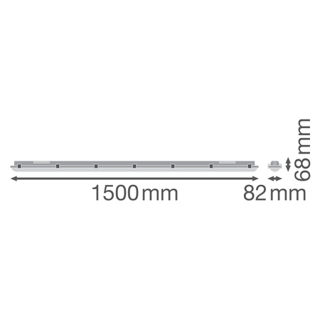 LED Flammensichere hermetische Leuchte 46W 6400lm 6500K Cold Dimmbar IP65 IK08 Dampproof Grau Ledvance