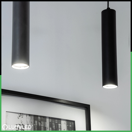 Hängelampe 29cm Reflektor GU10 LED SOPLO Schwarz LUMILED