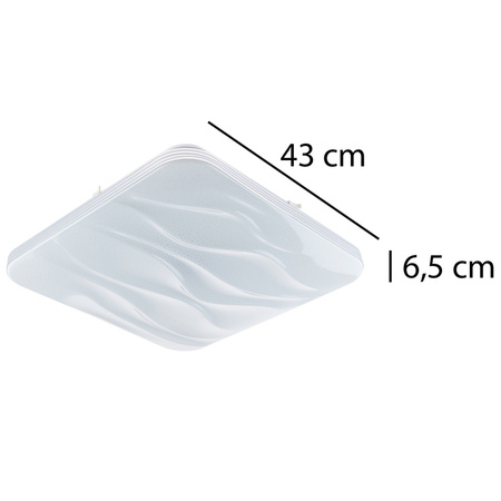 LED-Deckenleuchte für Badezimmer 72W 3000-6500K Weiß Square Diamond 43cm + Fernbedienung