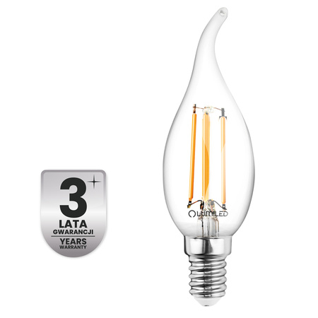 LED-Lampe E14 Kerze BA35 2,2W 470lm = 40W 2700K warmweiß 360° Filament Energieklasse A LUMILED